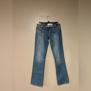 Joe's The Socialite Cobain Low Rise Distressed Speckled Paint Straight Leg Sz 27